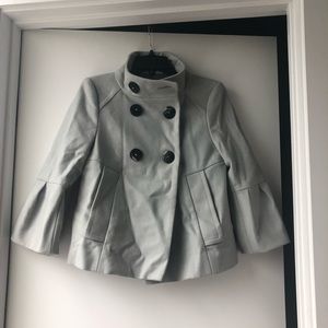 Zara double breasted bell sleeve pea coat jacket